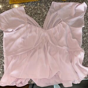 Express Blush Pink Smocked Top